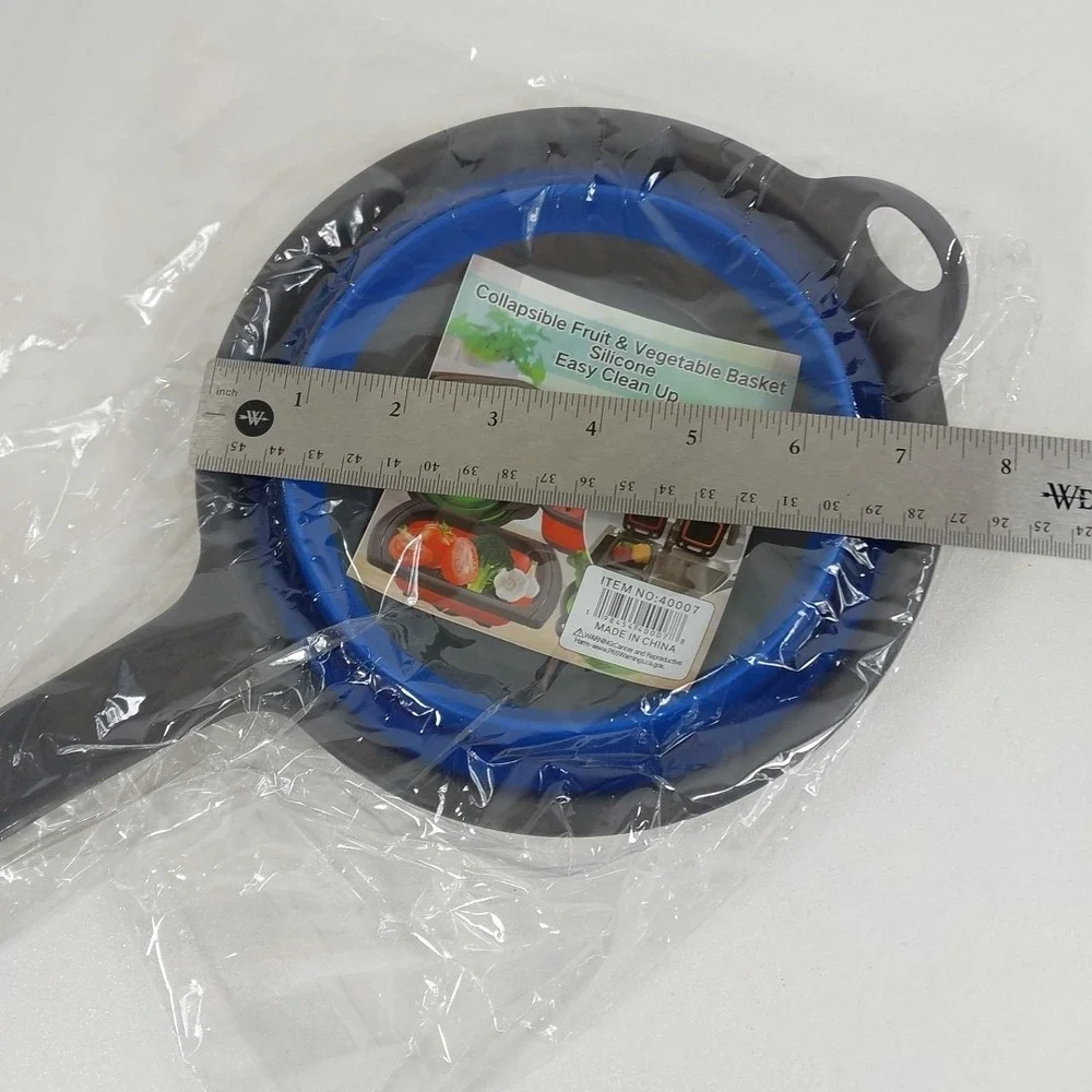 Hand-Held Silicone‎ Collapsible Strainer Colander Flat Storage